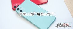 苹果11的广角怎么打开