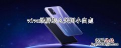 vivo录屏怎么关闭小白点