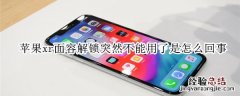 苹果xr面容解锁突然不能用了是怎么回事?