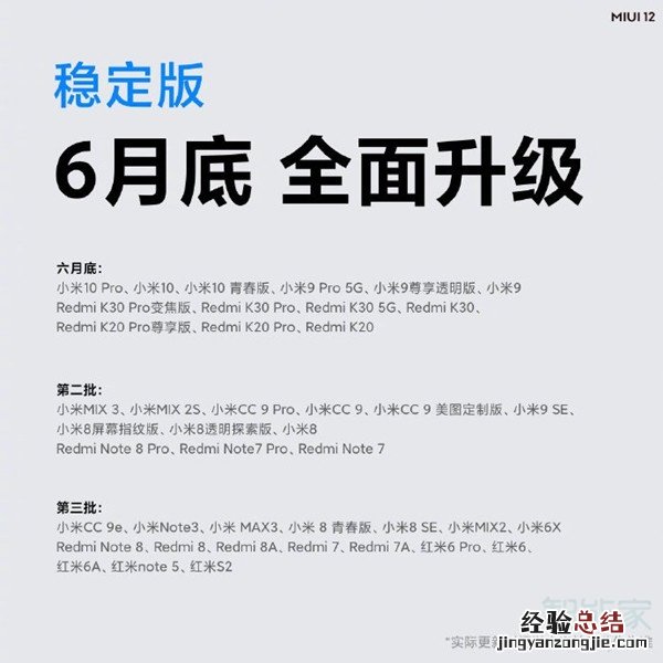 米9什么时候更新miui12