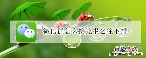 微信群怎么接龙报名往下排
