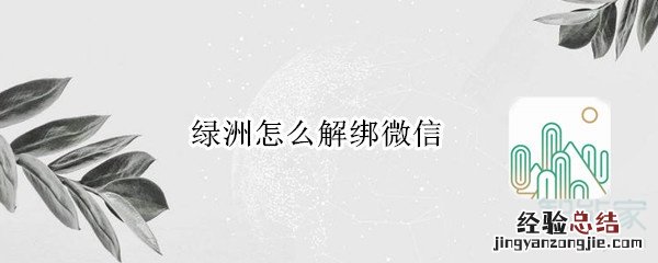 绿洲怎么解绑微信